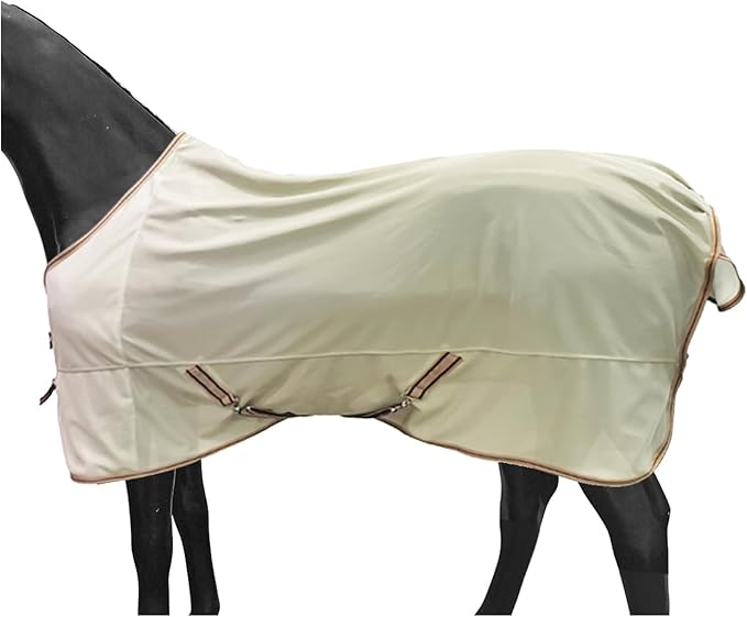 BARN & STABLE Breathable and UV Protective Tear-resistant Mesh Horse Fly Sheet Comfy Equine Summer Sheet with Removable Web Leg Straps