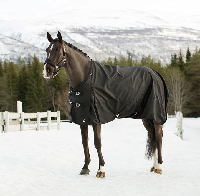 HORZE Nevada 1200D Lightweight Waterproof Horse Turnout Rain Sheet (No Fill) - Black - 75 in