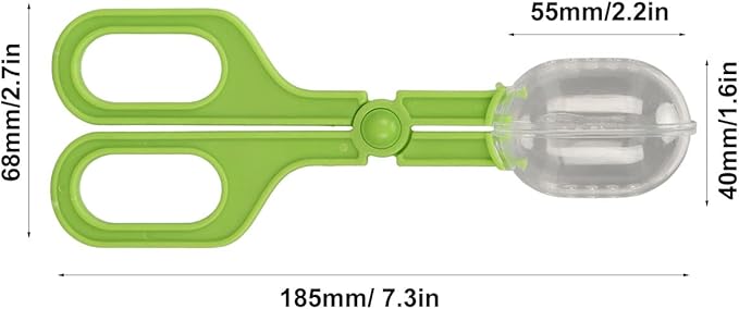 GLOGLOW Reptile Feeding Tool, Reptile Feeding Clamp Reptile Feeding and Cleaning Tool Reptile Poop Scoop with Vents for Tortoise (Green)