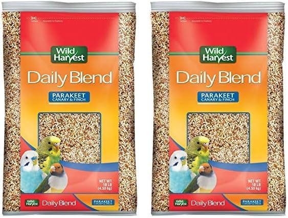 Wild Harvest Daily Blend Nutrition Diet for Parakeet, Canary and Finch, Orange flavored, 10 Pounds (Pack of 2)