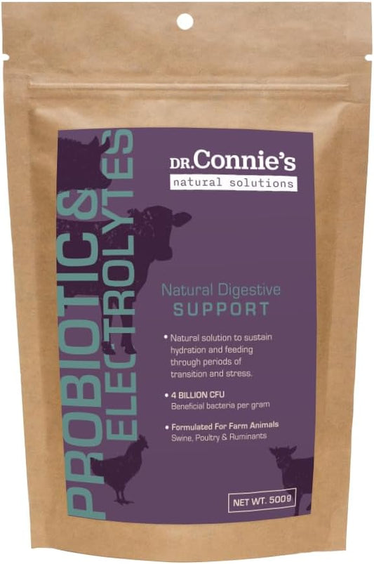 Dr. Connie's Probiotic + Electrolyte for Farm Animals | Supplement to Support A Healthy Gut | Veterinarian Formulated
