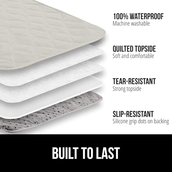 Gorilla Grip 100% Waterproof Dog Blanket, Pet Friendly Throw Essential for Small Dogs, Tear and Slip Resistant Leakproof Washable Couch Cushion Protector Cover for Indoor Furniture, 30x70 Taupe