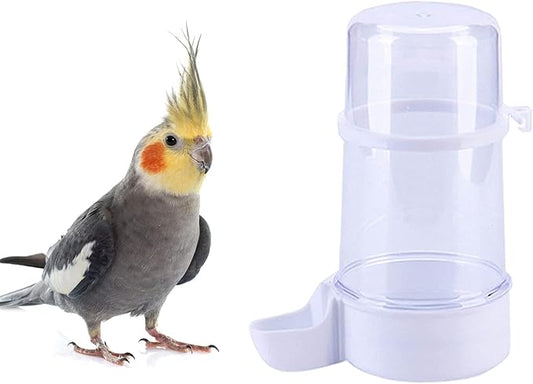 Pet Bird Water Feeder, 13.5 Oz Parrot Water Dispenser, Bird Cage Suspended Automatic Water Dispenser for Parakeet Budgie Cockatiel Lovebirds