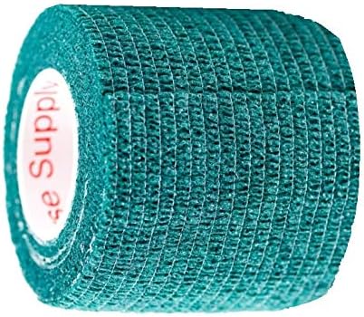 2 Inch Vet Wrap Tape Bulk (Hunter Green) (Pack of 6) Self Adhesive Adherent Adhering Flex Bandage Grip Roll for Dog Cat Pet Horse