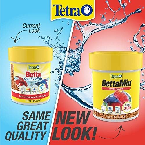 Tetra fish Aquatics Betta Small Pellets 1.02 Ounce, Complete Nutrition Plus Color Boost, Fish