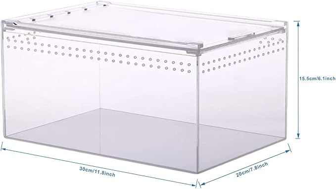 Acrylic Magnetic Clear Vivarium Cover breeding Box Terrarium Covers Transparent Reptile lid