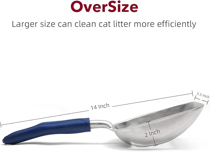 Cat Litter Scoop - Aluminum Alloy cat Litter Shovel, Suitable for All cat Litter, Metal Durable Garbage Shovel Black