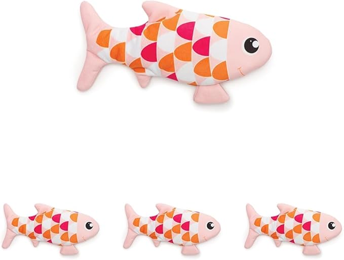 Catit Groovy Fish Interactive Cat Toy with Catnip, Pink (Pack of 4)