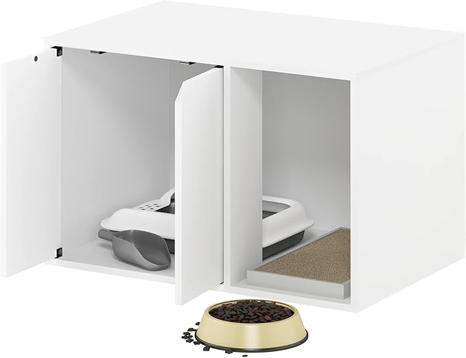 Furinno Peli Litter Box Enclosure, Small, Solid White