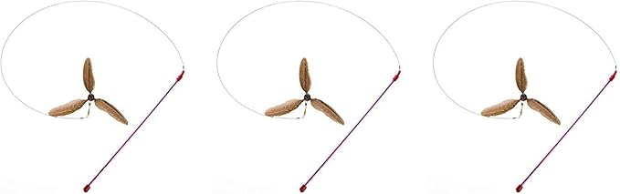 GoCat Da Purr-Peller Cat Toy, A Feather Propeller That Spins as it is Guided Through The Air (3-(Pack))