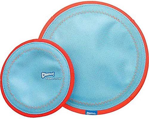 Chuckit Paraflight Flying Disc Dog Toy, Small (6.75"), Orange And Blue