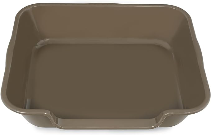 1 Pack Extra Large Dog Litter Box Pan Tray (ABS Material), Low Entry Jumbo Senior Litter Boxes for Multiple Kitten Big Cats, Pet Safe Indoor Dog Potty (Chocolate, 24" L x 20" W)