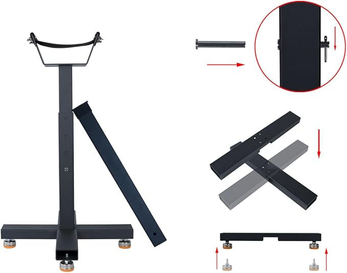 adjustable farrier Stand,hoof stand for horses,hoof jack,horse hoof stand and Step on Hoof stand Black (Cross base)