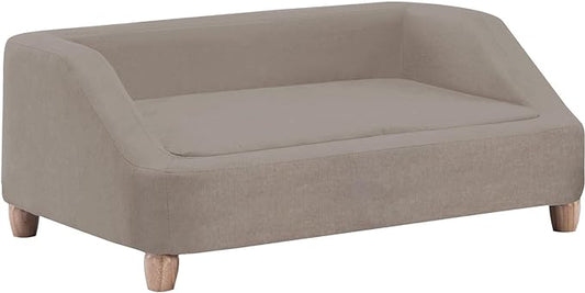 Critter Sitters 36-In. Microfiber Tan Rectangular Dog Sofa for Medium-Sized Dogs, Modern and Stylish Elevated Dog Sofa Bed for Home or Apartment, Comfortable and Easy to Clean Dog Couch