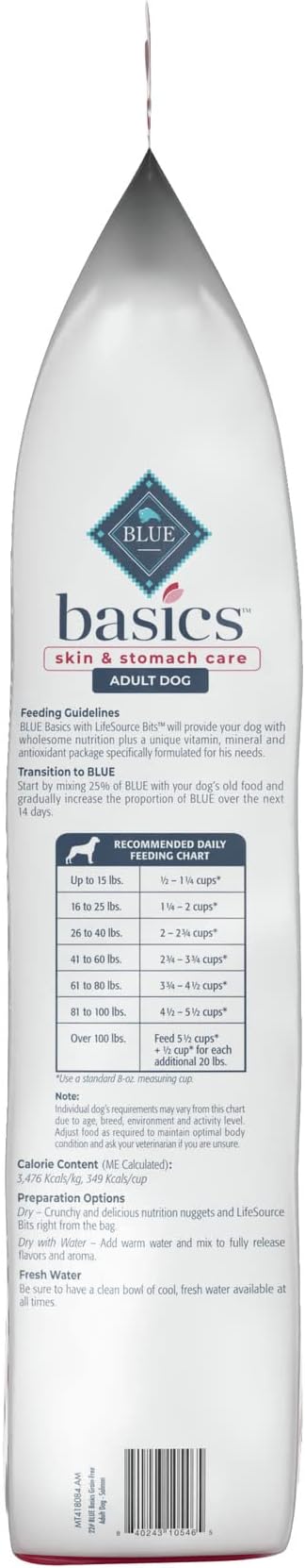 Blue Buffalo Basics Grain-Free Dry Dog Food for Adult Dogs, Limited Ingredient Diet, Salmon Recipe, 22-lb. Bag