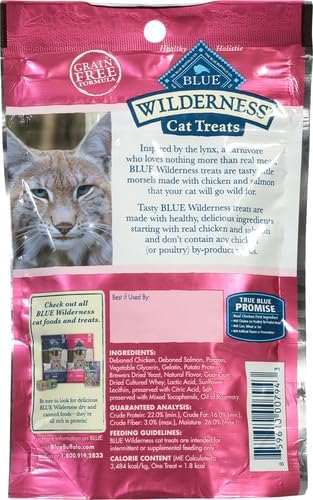 Blue Buffalo Wilderness Grain Free Soft-Moist Cat Treats, Chicken & Salmon 2-oz Bag