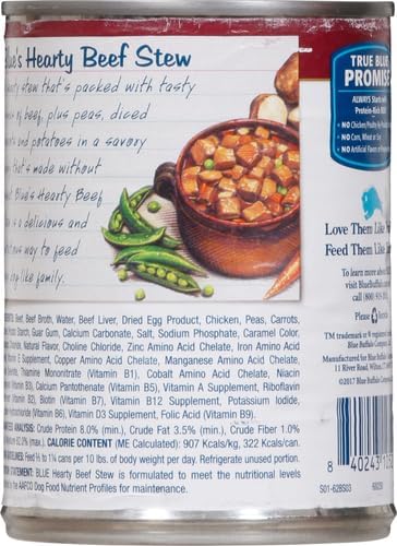 Blue Buffalo Blue's Stew Wet Dog Food, Hearty Beef Stew, 12.5 Oz Can