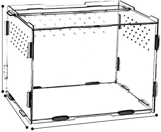 Reptile Breeding Box, Transparent Acrylic Reptile Box Pet Breeding Cage Hatching Container House for Lizard Snakes Geckos