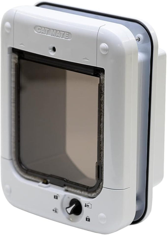 Closer Pets Cat Mate Microchip Activated Medium Size Cat Door for Entry Control of up to 30 Cats - ISO and AVID Compatible
