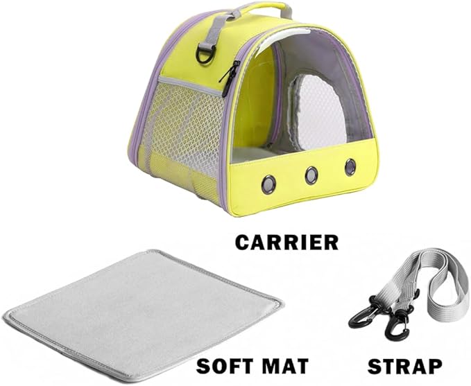 Guinea Pig Carrier Backpack, Clear Bubble Window Backpack for Guinea Pig, Bunny Rat Bird (Yellow, Carrier)