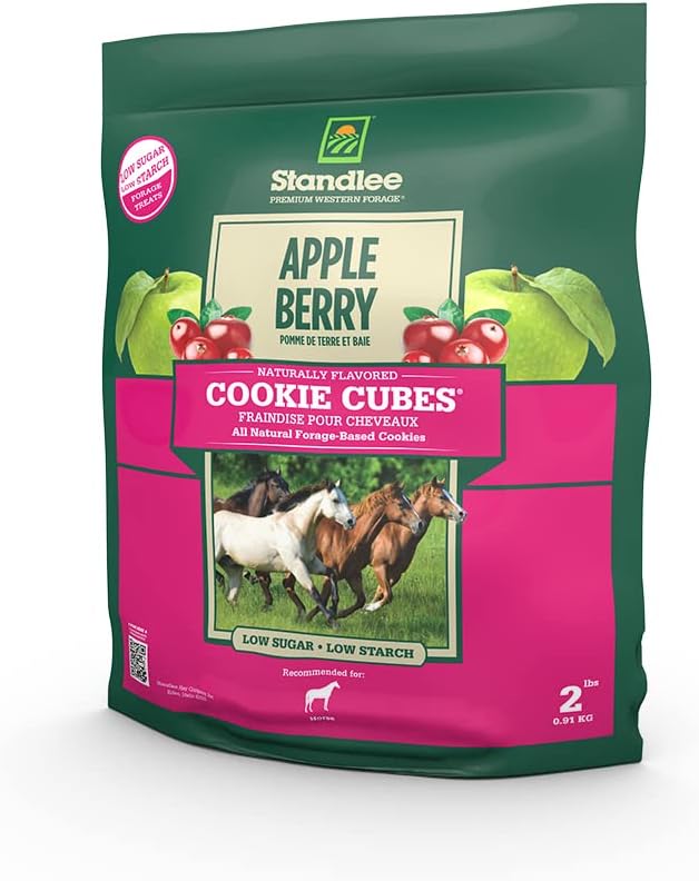 Standlee Apple Berry Cookie Cubes, Forage Based Horse Treat, 2lb