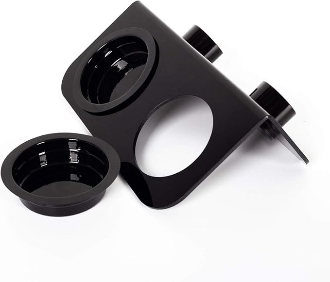 WACOOL Magnetic Reptile Ledge, Acrylic Gecko Feeding Ledge with 6PCS Cups, Reptile Food Water Feeder Dish for Geckos Iguana Chameleon Pets (Black)