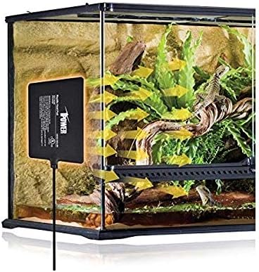 iPower Reptile Heat Pad 4W/8W/16W/24W Under Tank Terrarium Warmer Heating Mat and Digital Thermostat Controller for Turtles Lizards Frogs and Other Small Animals, Multi Sizes
