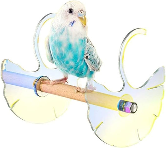 DONGKER Bird Cage Perch,Acrylic Parrot Wooden Stand Bird Cage Accessories for Parrots Cockatiels Conures Birds