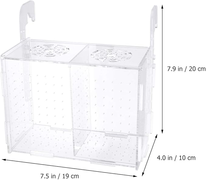 Breeding Box for Fish Tank-Transparent Fish Tank Breeding Box Aquarium Incubator Hatching Boxes Multifunctional Acrylic Fish Tank Holder(Hook Pattern)