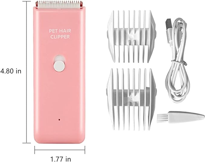 Dog Clippers,Quiet Washable USB Rechargeable Cordless Dog Grooming Kit,Electric Pets Hair Trimmers Shaver Shears for Dogs and Cats Pink