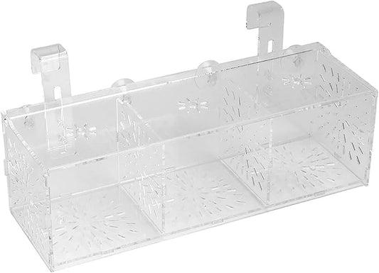 Fish Breeding Box, Acrylic Transparent Fish Breeding Isolation Box Aquarium Hatchery Incubator Holder Fish Separation Breeder Box, with Hook and Sucker Design (30CM*10CM*10CM)