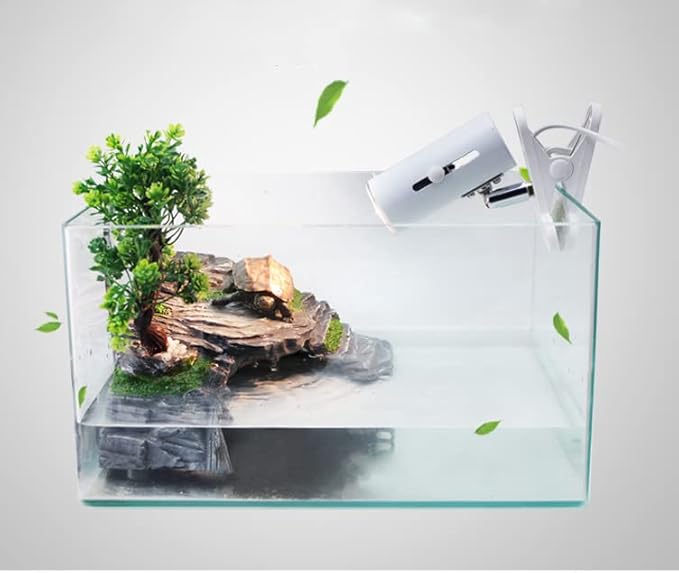 Reptile Simulation Rock Hide-Resin Amphibian Hideouts Cave Size 3.94'' x 1.77'' with Plastic Tree 7.87'',Habitat for Bearded Dragon Turtles Lizards Snakes Crab Gecko Leopard Spider Fish