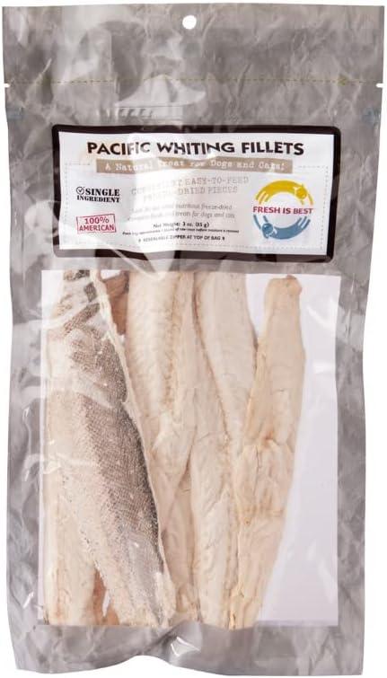 Fresh Is Best - Freeze Dried Healthy Raw Meat Treats for Dogs & Cats - Pacific Whiting Fillets