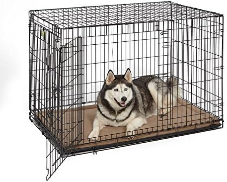 MidWest Homes for Pets Deluxe Micro Terry Pet Bed, Dog Bed & Crate Mat, Taupe, 48-Inch