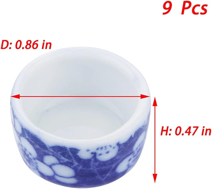 9 Pcs Spider Micro Ceramic Water Bowl, Hermit Crab Mini Dish for Spider Tarantula Hermit Crab Millipede Tiny Reptile