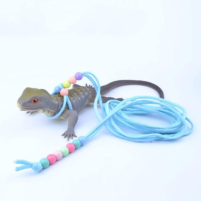 1 Pcs Adjustable Lizard Harness Adjustable Walking Harness Bearded Dragon Leash Reptile Dragon Leash Adjustable Harness Lead for Small Animal Hamster Reptiles