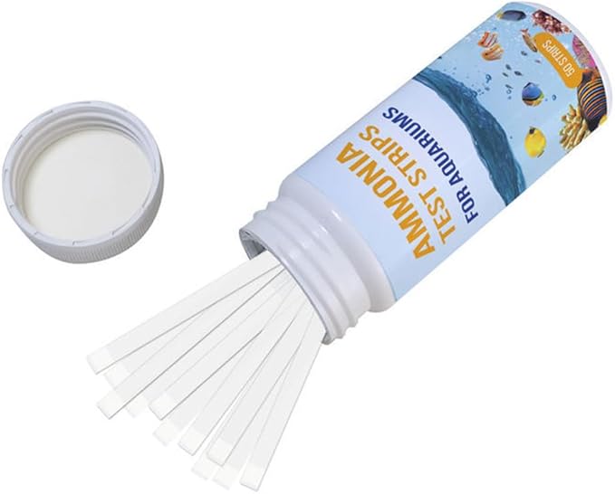 DONGKER 50pcs Aquarium Ammonia Test Strips,NH3/NH4 Test Kit Fast Testing Ammonia for Aquarium/Pond/Pool