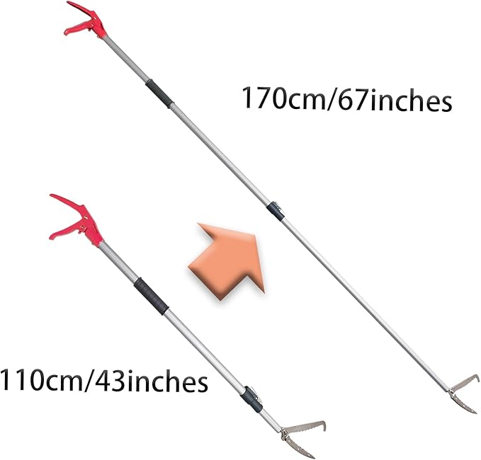 43''-67'' Snake Catcher Tongs Professional Reptile Grabber Telesicopic Wide Jaw Handling Tool 2023 New Launch