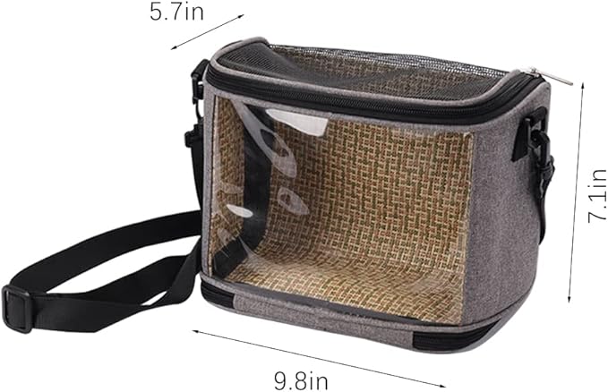 Bird Carrier Travel Cage Parrot Carrying Case Portable Breathable Hamster Carrier Bag Durable Canvas Outgoing Pet Training Bag Small Animals Travel Bag for Parakeet Conures Hedgehog Rats Grey