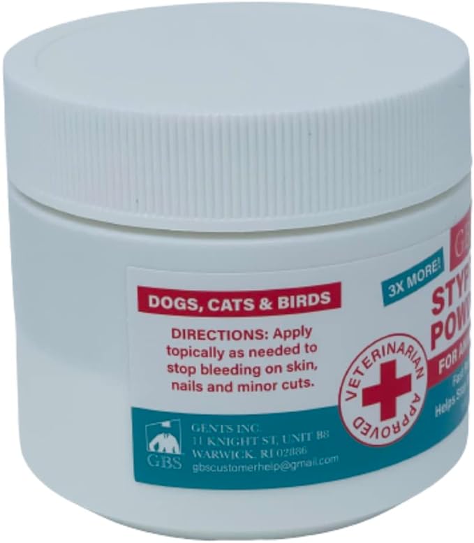 G.B.S 5 oz Styptic Powder for Animals Dogs with Sealed Top + Scoop, Cats & Birds Cutting Nails - Stop Bleeding Styptic Clotting Blood Powder – Easy to Apply (3)