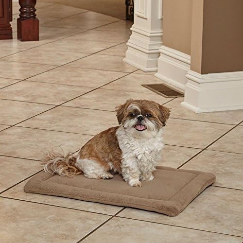 MidWest Homes for Pets Deluxe Micro Terry Pet Bed, Dog Bed & Crate Mat, Taupe, 23.0" L x 18.0" W x 1.2" Th