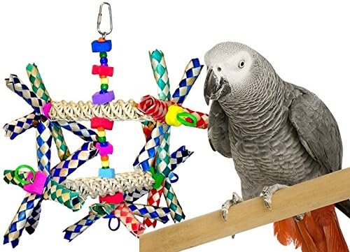 Bonka Bird Toys 1241 Double Helix 11" High by 9" Wide Parrot Toy, Amazon, African Grey, Conure, and Similar Sized Birds