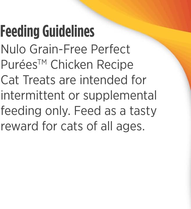 Nulo Freestyle Grain-Free Perfect Purees Premium Wet Cat Treats, Squeezable Meal Topper for Felines, High Moisture Content to Support Cat Hydration, 0.5 Ounce, Chicken