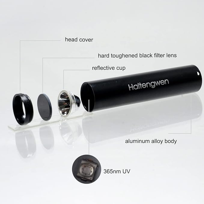 UV Light 365nm Pet Urine Detecting Flashlight with Black Filter Blacklight Torch