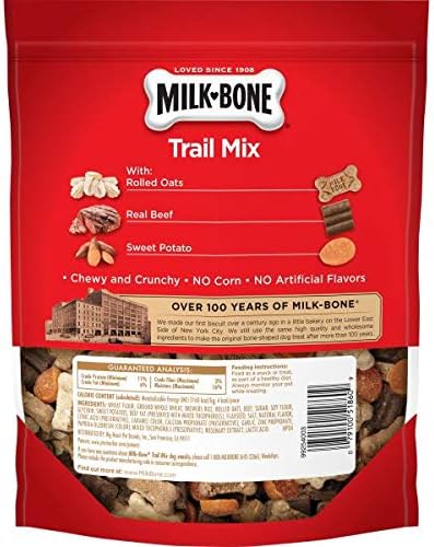 Milk-Bone Trail Mix Chewy & Crunchy Dog Treats, Real Beef & Sweet Potato, 20 Ounce