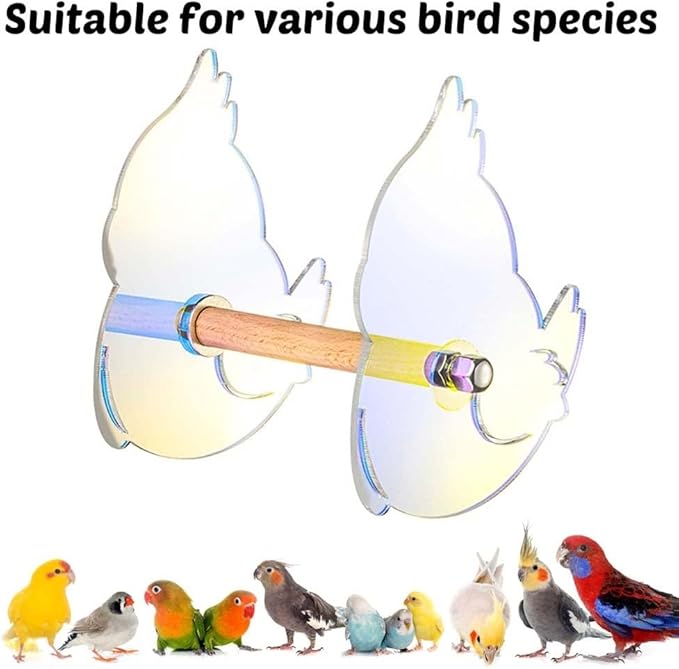 DONGKER Bird Cage Perch,Acrylic Parrot Wooden Stand Bird Cage Accessories for Parrots Cockatiels Conures Birds