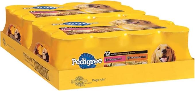 Pedigree Meaty Ground Dinner Multipack Chicken And Beef Dog Food 13.2 Ounces (Two 12-Can Cases)