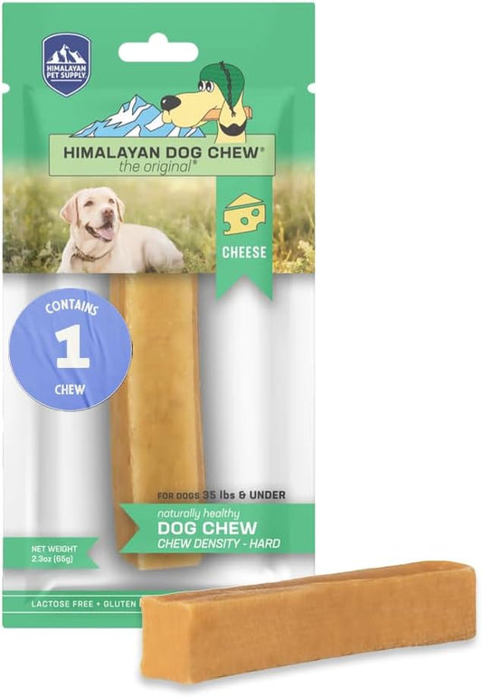 Himalayan Dog Chew Original Yak Cheese Dog Chews, 100% Natural, Long Lasting, Gluten Free, Healthy & Safe Dog Treats, Lactose & Grain Free, Protein Rich, Large, Dogs 65 Lbs & Smaller