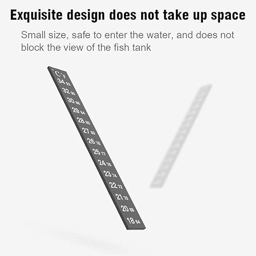 Black Digital Temperature Sticker, Adhesive Thermometer Strip Aquarium Thermometer Sticker, Thermometer Strips in Degree Fahrenheit and Celsius Display Aquarium Thermometers for Fish Tank and Aquarium