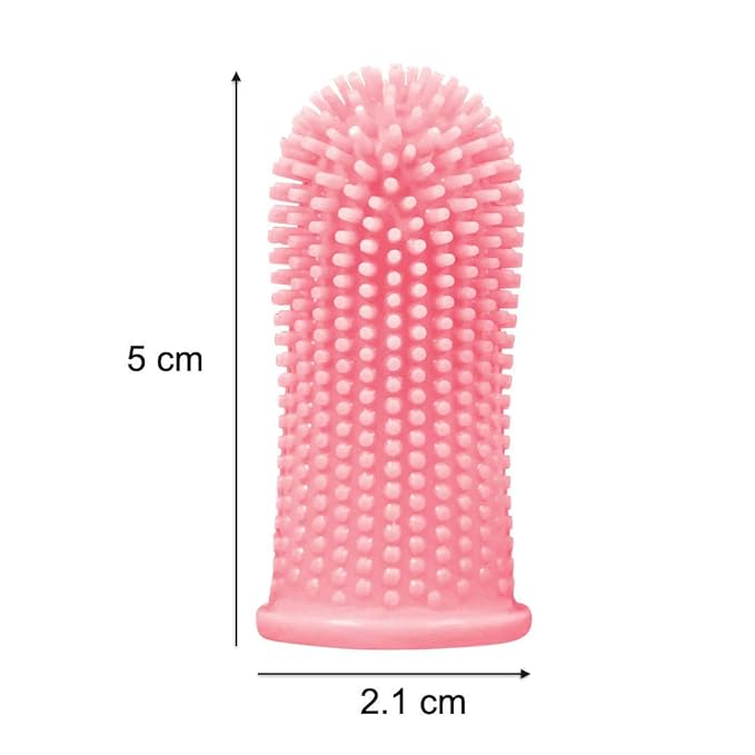 Jasper Dog Toothbrush, 360º Dog Tooth Brushing Kit, Cat Toothbrush, Dog Teeth Cleaning, Dog Finger Toothbrush, Dog Tooth Brush for Small & Large Pets, Dog Toothpaste Not Included - Pink 2-Pack